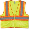 Glowear Safety Vest, 2-Tone, Type R, Class 2, Reflective, S/M, Lime EGO21293